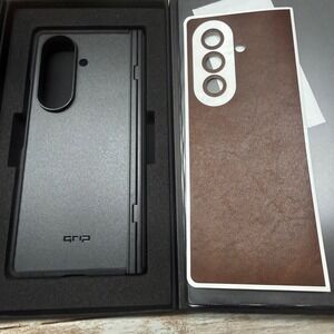 dbrand Grip Case Samsung Galaxy Z Fold 7 Brown Leather Skin New Open Box